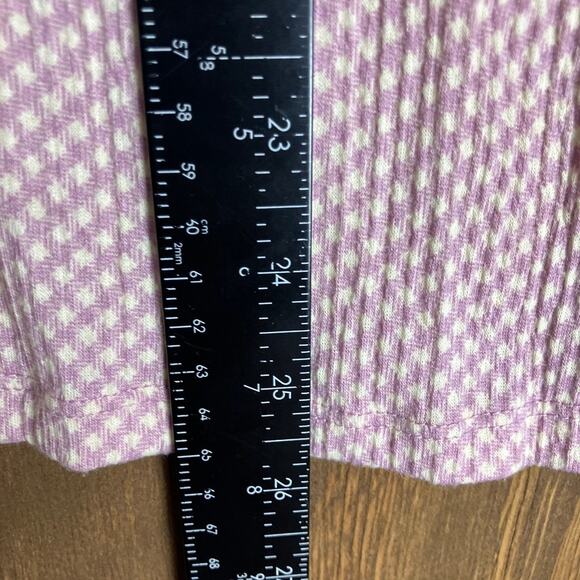 LC Lauren Conrad Womens Blouse Afterglow Gingham Key Hole Back Tie Stretch XL - Picture 9 of 12